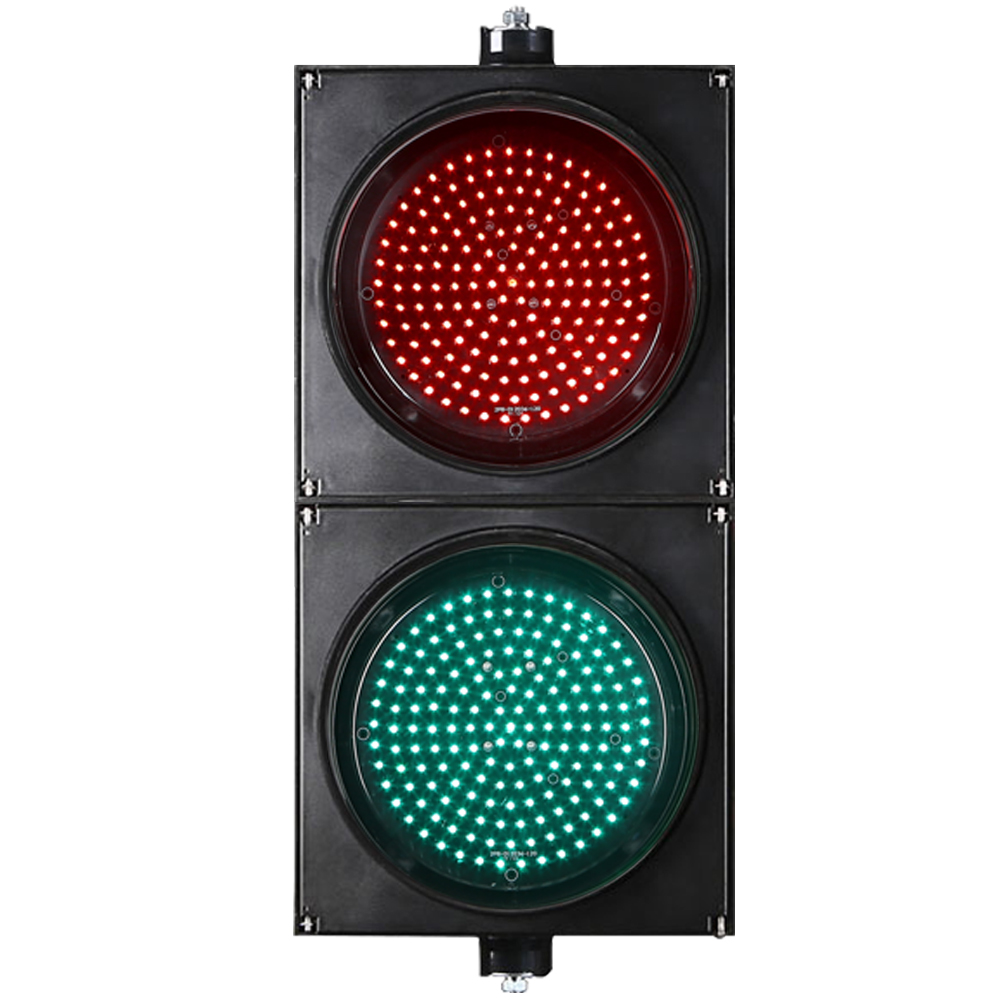 Маломощный красно-зеленый светофор с полным шаром (двухсекционный)