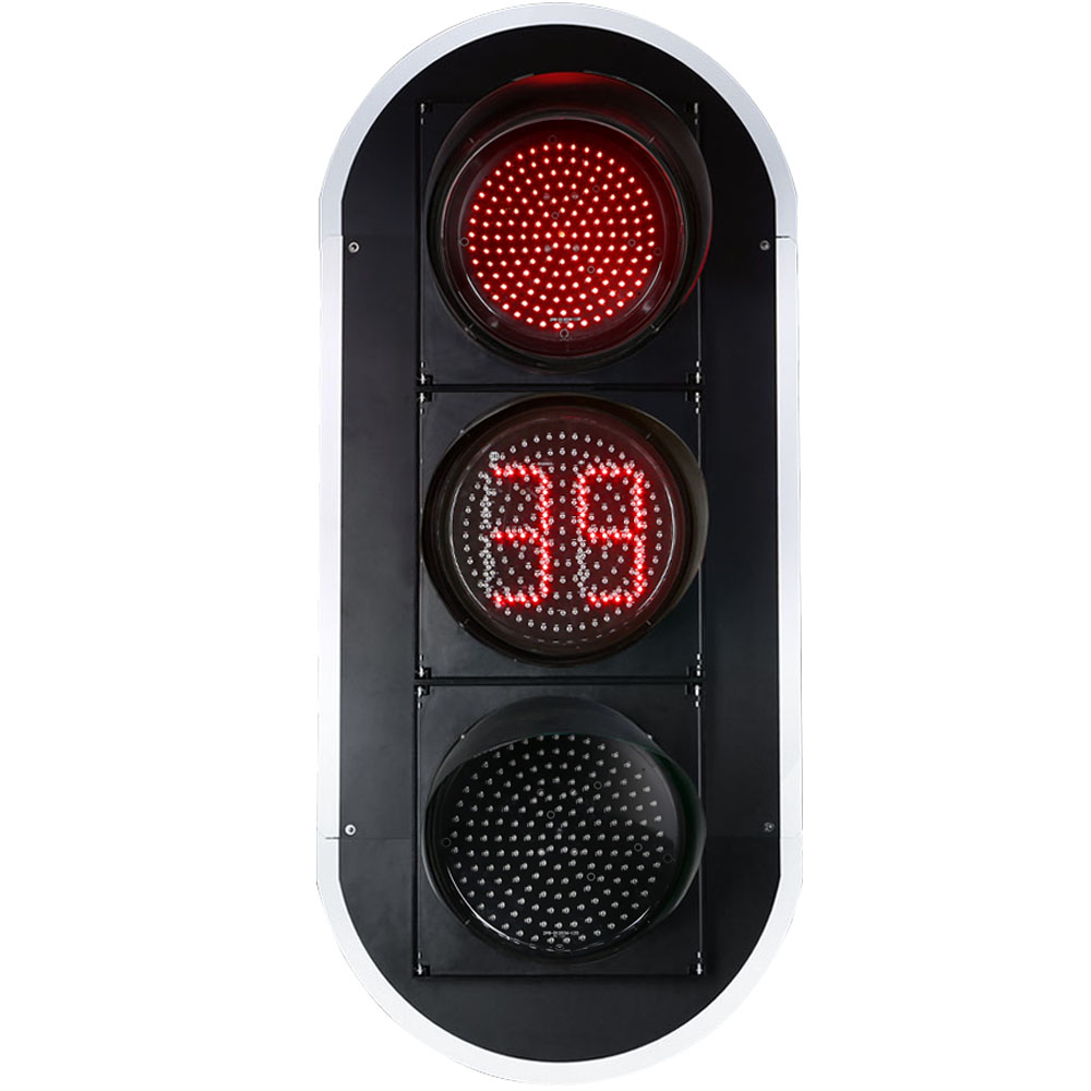 Маломощный красный/желтый/зеленый светофор с полным шаром и таймером обратного отсчета