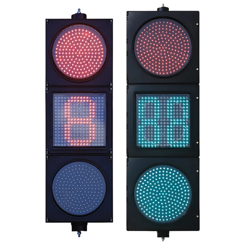 Маломощный красный/желтый/зеленый светофор с полным шаром и матричным обратным отсчетом