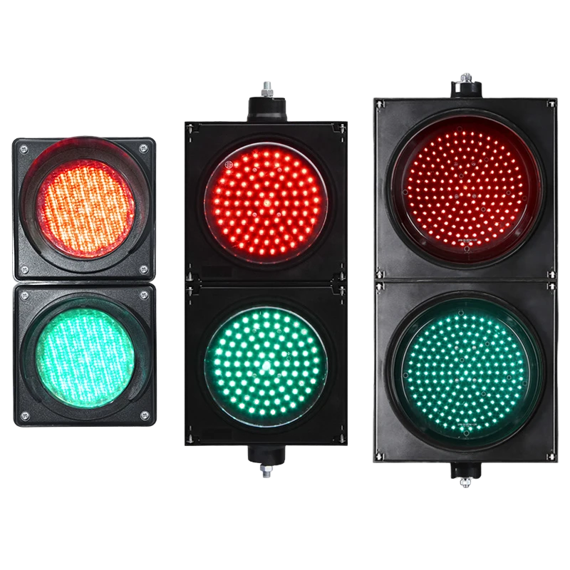 Маломощный красно-зеленый светофор с полным шаром (двухсекционный)